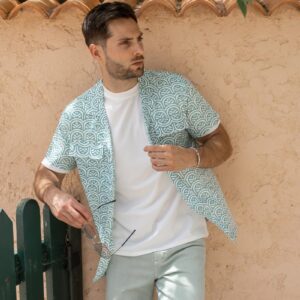 Grafisch print overhemd met zakken