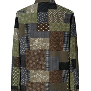 Patchwork shirt met lange mouwen in verschillende patronen en stoffen