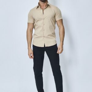 Klassiek effen overhemd met korte mouwen