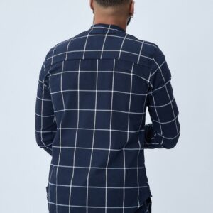 Geruit overhemd met mandarijnkraag