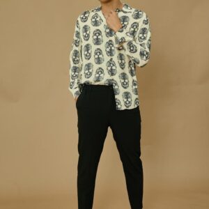 Casual overhemd met schedelprint