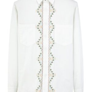 Recht overhemd met geometrische patronen