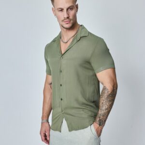 Casual overhemd met korte mouwen en reverskraag