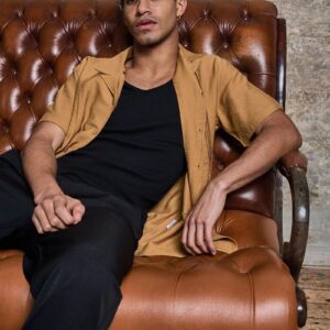 Effen overhemd met korte mouwen