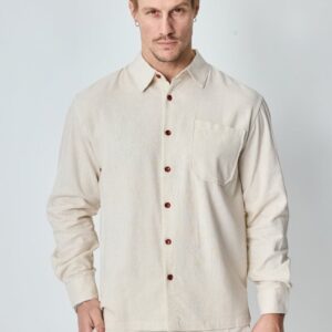 Effen overhemd met lange mouwen