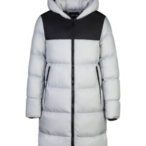 Lange donsjas met capuchon