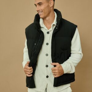 Oversized mouwloos gewatteerd donsjack