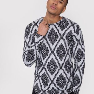 Top met lange mouwen en barokmotief