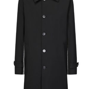 Rechte trenchcoat met ruitjespaneel