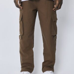 Canvas cargobroek met ritssplitten