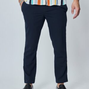 Casual broek met linneneffect